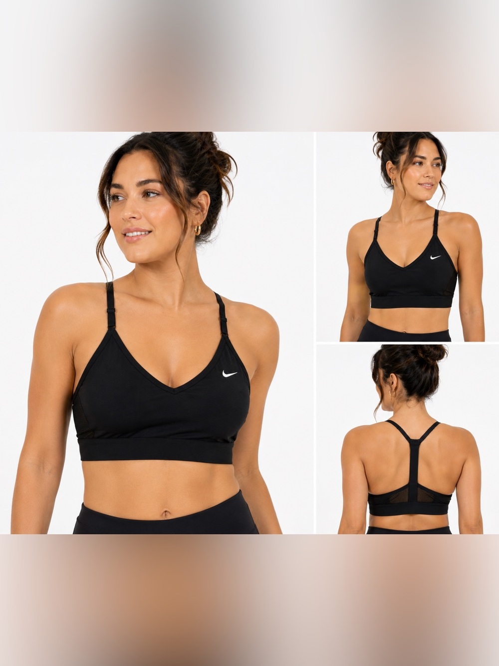 Nike Dri-FIT Indy Black Racerback Sports Bra Size XS Light Support Yoga Gym